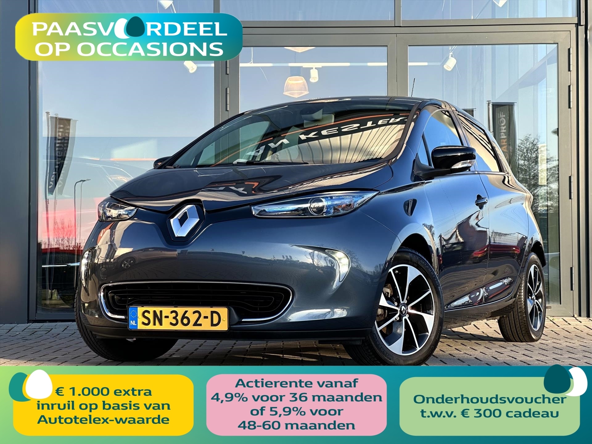 RENAULT Zoe R90 92pk (Batterijhuur) Intens | Trekh. | SOH 87% |1e eigenaar | NL Auto | Compleet dealer O.H. | 